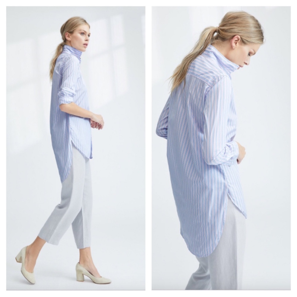 Frank & Eileen pink/blue thin stripe Grayson NWOT - Picture 5 of 13